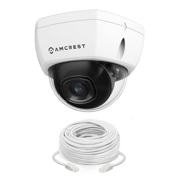 4K UltraHD 8MP Wired Outdoor Dome POE IP Surveillance Camera, 98ft Night Vision, IP67 Weatherpoof, IK10 Vandal Resistant