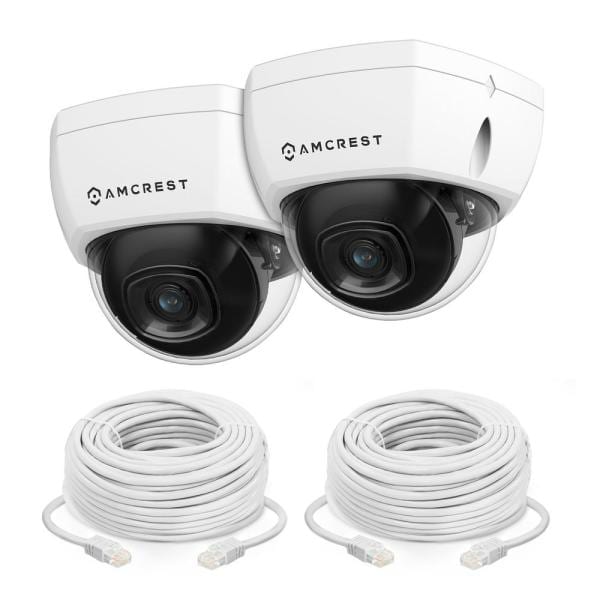 4K UltraHD 8MP Wired Outdoor Dome POE IP Surveillance Camera, IK10 Vandal Resistant, IP67 Weatherpoof (2-Pack)