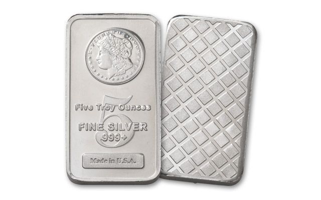 5-oz Silver Morgan Design Bars Brilliant Uncirculated | GovMint.com