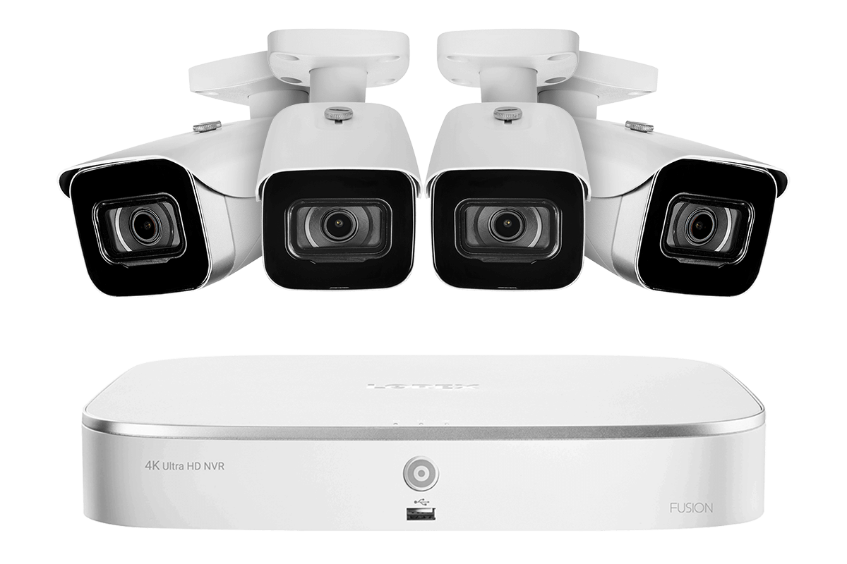 8-Channel Fusion NVR System with Four 4K (8MP) IP Cameras