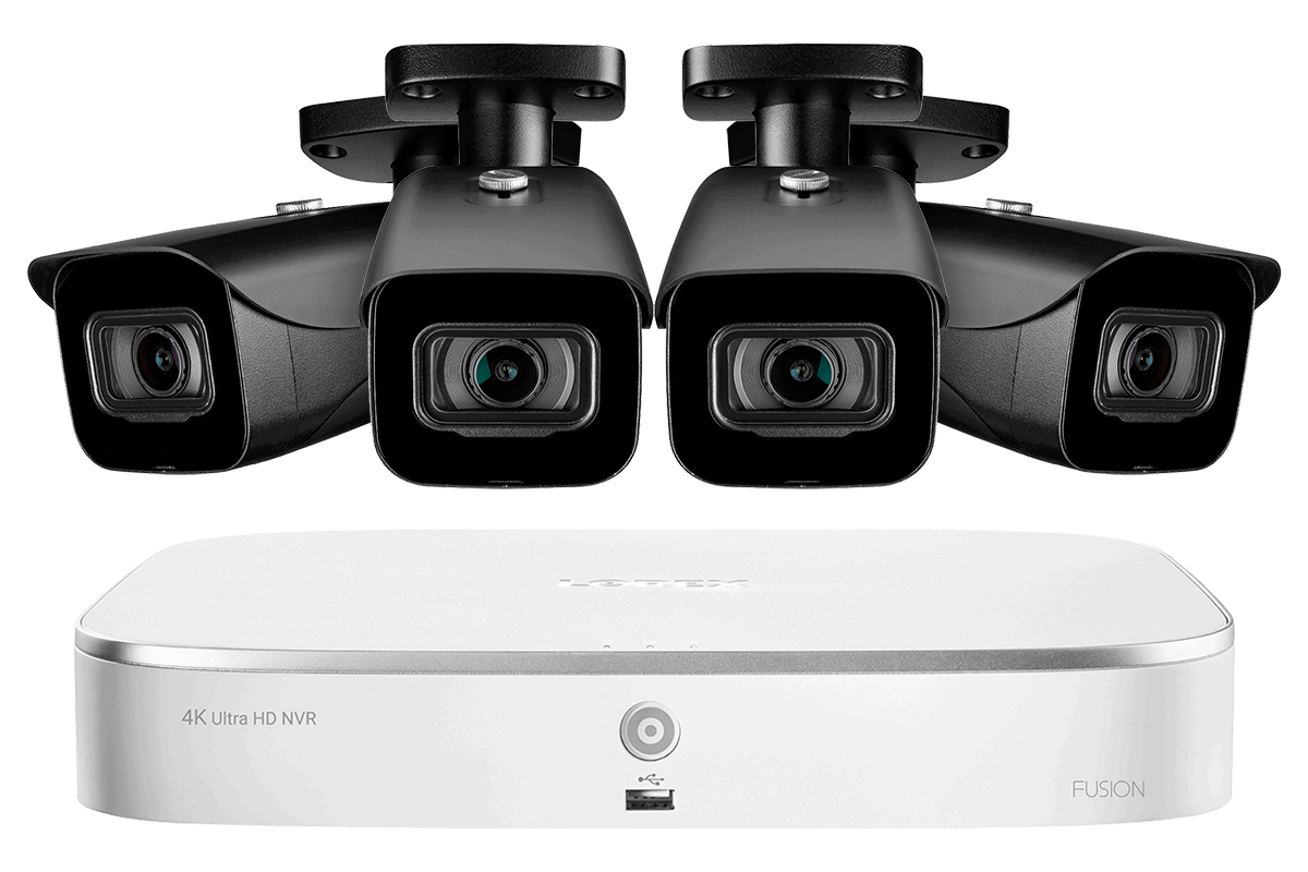 8-Channel Fusion NVR System with Four 4K (8MP) IP Cameras