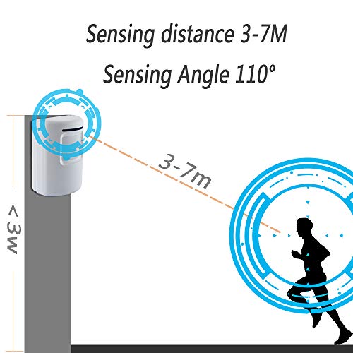 Adust Motion Sensor Alarm, Wireless Driveway Alarm, Home Security Business Detect Alert with 4 Sensor and 2 Receiver,38 Chime Tunes - LED Indicators