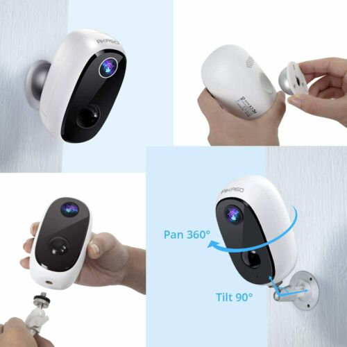 AKASO 1080P Wireless Security Camera Wifi 2Way Audio Night Vision Outdoor/Indoor