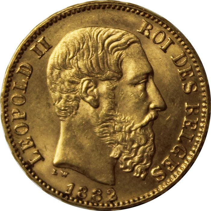 Belgium 20 Franc Leopold II – Random Date (.1867 oz of Gold)