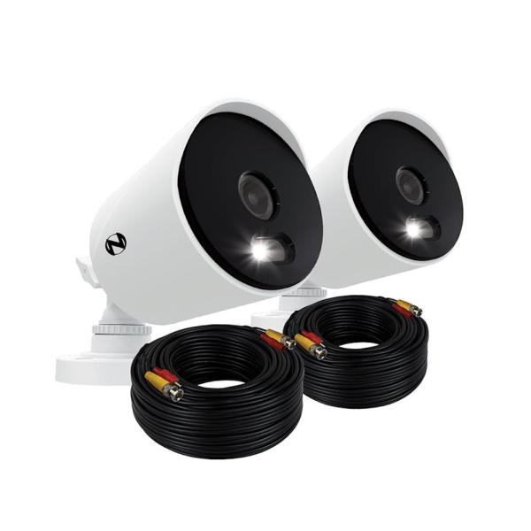 DP8 Series 4K Ultra HD Wired Bullet Cameras with Built-In Spotlights (2-Pack)