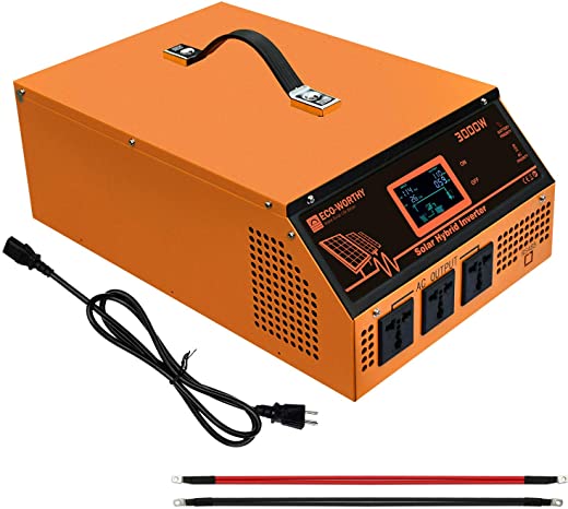 ECO-WORTHY All-in-one Solar Charger Inverter Built in 3000W 24V Pure Sine Wave Power Inverter and 50A Solar Controller for Off-Grid System
