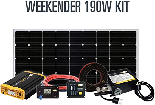 Go Power! Weekender ISW Complete Solar and Inverter System with 190 Watts of Solar
