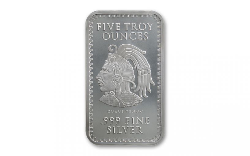 Golden State Mint 5-oz Silver Aztec Calendar Bar BU | GovMint.com