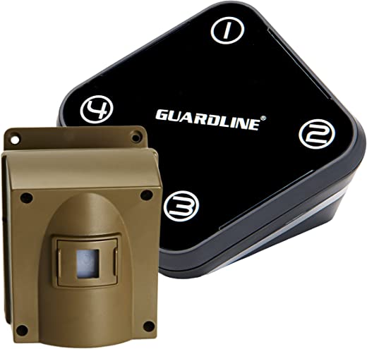 Guardline Wireless Driveway Alarm – 1 Motion Detector Alarm Sensor & 1 Receiver, 500 Foot Range, Weatherproof Outdoor Security Alert System for…