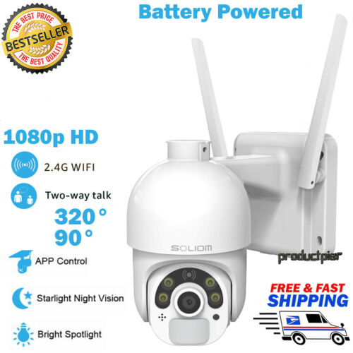 Home Security Camera Outdoor Rechargeable Battery Power Wireless Spotlight S800