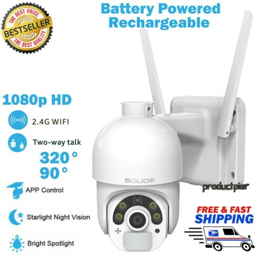 Home Security Camera Outdoor Rechargeable Battery Power Wireless Spotlight S800