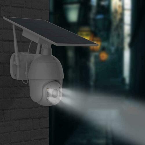 Home Security Camera Outdoor Solar Battery Powered Wireless Pan Tilt Spotlight