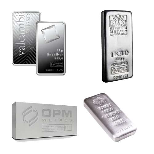 LBMA Approved 1kg silver bar – Various Mints