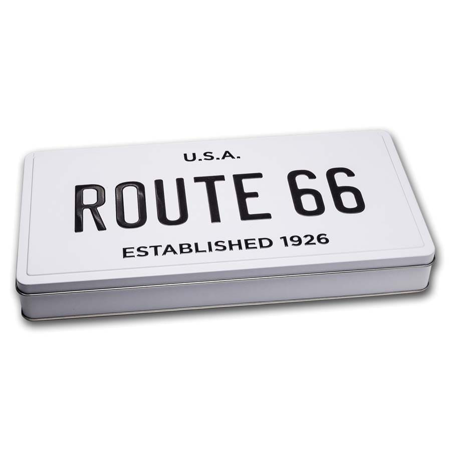 License Plate Tin – Icons of Route 66 Shield Collection