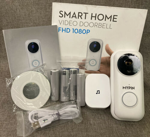 MYPIN Wireless DOORBELL CAMERA 1080P WiFi 2.4 GHz Home Security, Night Vision