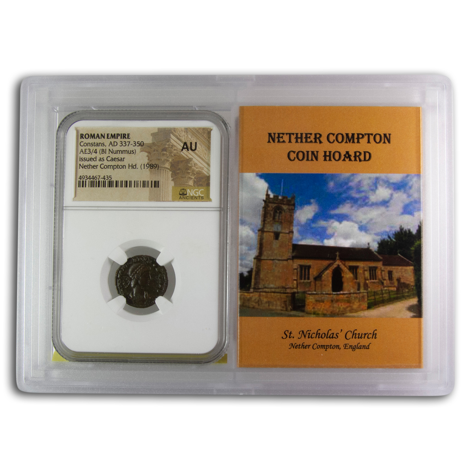 Rome BI Nummus Constans 337-350 AD AU NGC (Nether Compton Vault)