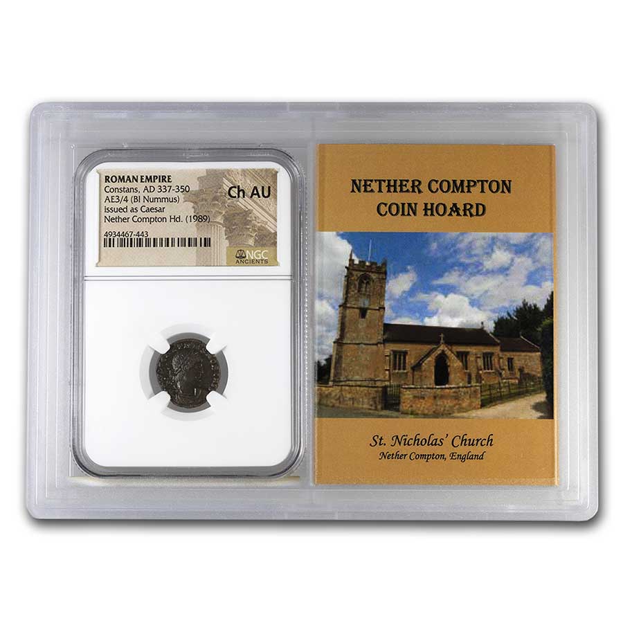 Rome BI Nummus Constans Ch AU NGC (Nether Compton Vault)