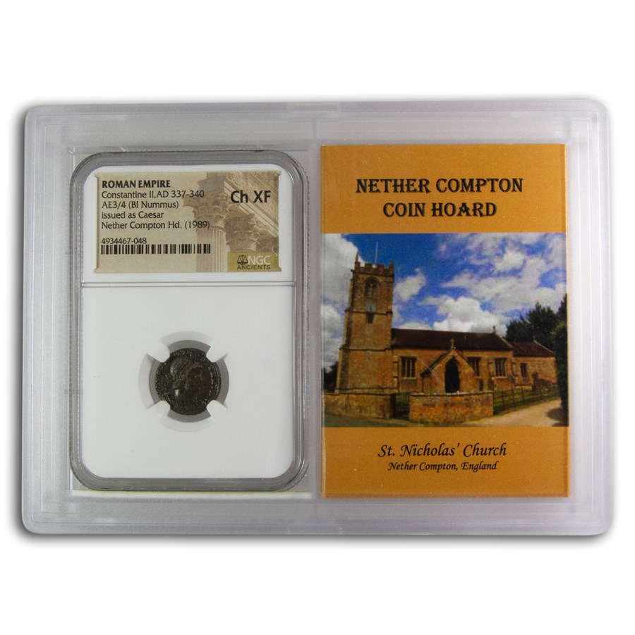 Rome BI Nummus Constantine II Ch XF NGC (Nether Compton Vault)