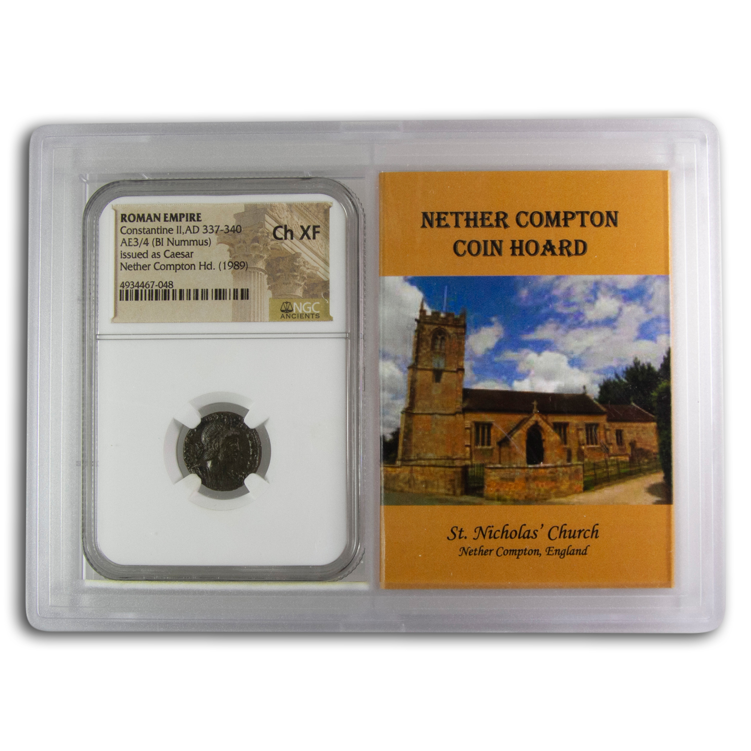 Rome BI Nummus Constantine II Ch XF NGC (Nether Compton Vault)