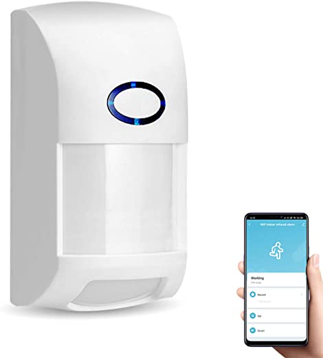 Smart Motion Sensor, WiFi Wireless Security Alarm,with Free Notification Tuya APP Control Home Security PIR Motion Detector, Compatible with Alexa,…