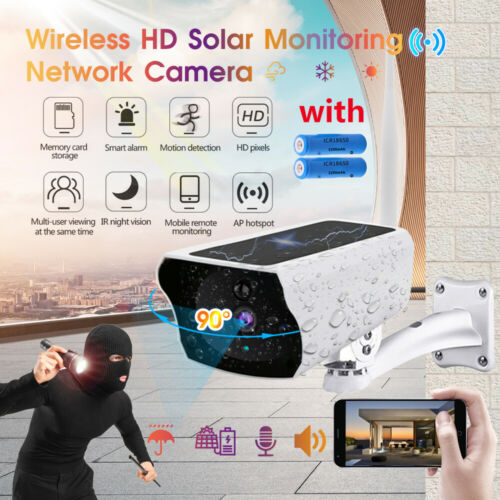 Solar Powered IP Camera 1080p WiFi Ip67 Night Vision Security Wireless 2.4G IR
