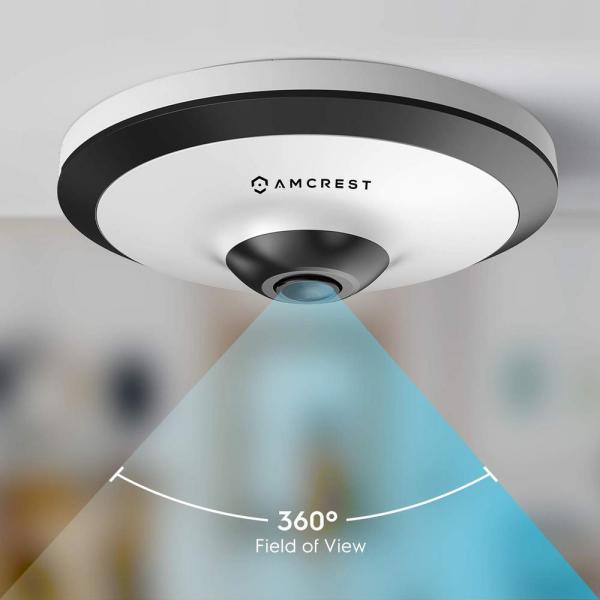 UltraHD 5MP Wired Fisheye IP POE Indoor Surveillance Camera, 360° Panoramic Coverage 33 ft. Night Vision