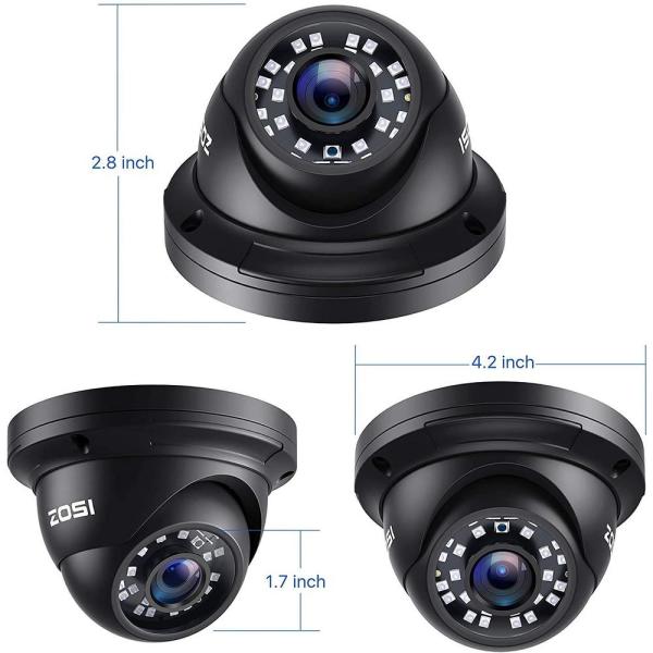 Wired 1080p Black Indoor Dome TVI Security Camera Compatible for TVI DVRs