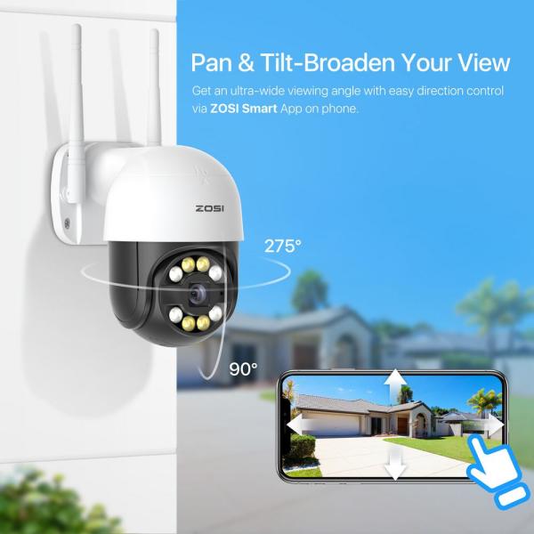 Wireless 1080p Outdoor Smart Wi-Fi Security Camera PIR Motion PTZ Detection