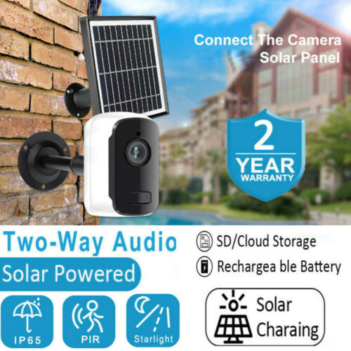 Wireless wifi 1080 Camera Solar Rechargeable 2 way talk waterproof night vision