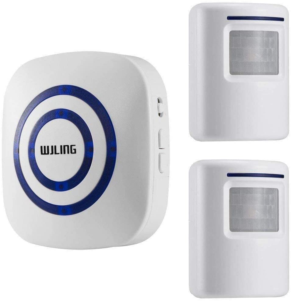 WJLING Motion Sensor Alarm System, Wireless Home Security Driveway Monitor Alarm, Motion Sensor Detector Alert with 2 Sensor and 1 Receiver -38…