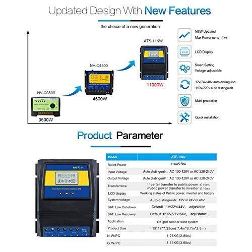 WXQ-XQ Solar Wind System Automatic ATS Dual Power Transfer Switch Solar Charge Controller for Solar Wind System 12V 24V 48V AC 110V 220V On/Off Grid